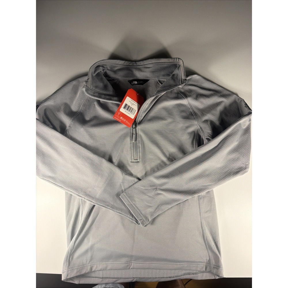 NWT The North Face Mountain Peaks 1/4 Zip Fleece Men L Gray Hired Logo